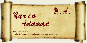 Mario Adamac vizit kartica